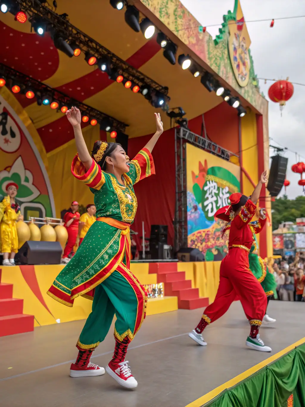 A vibrant image of a dance performance at the Spring Cultural Festival, highlighting ZELIA's role in promoting diverse cultural expressions.